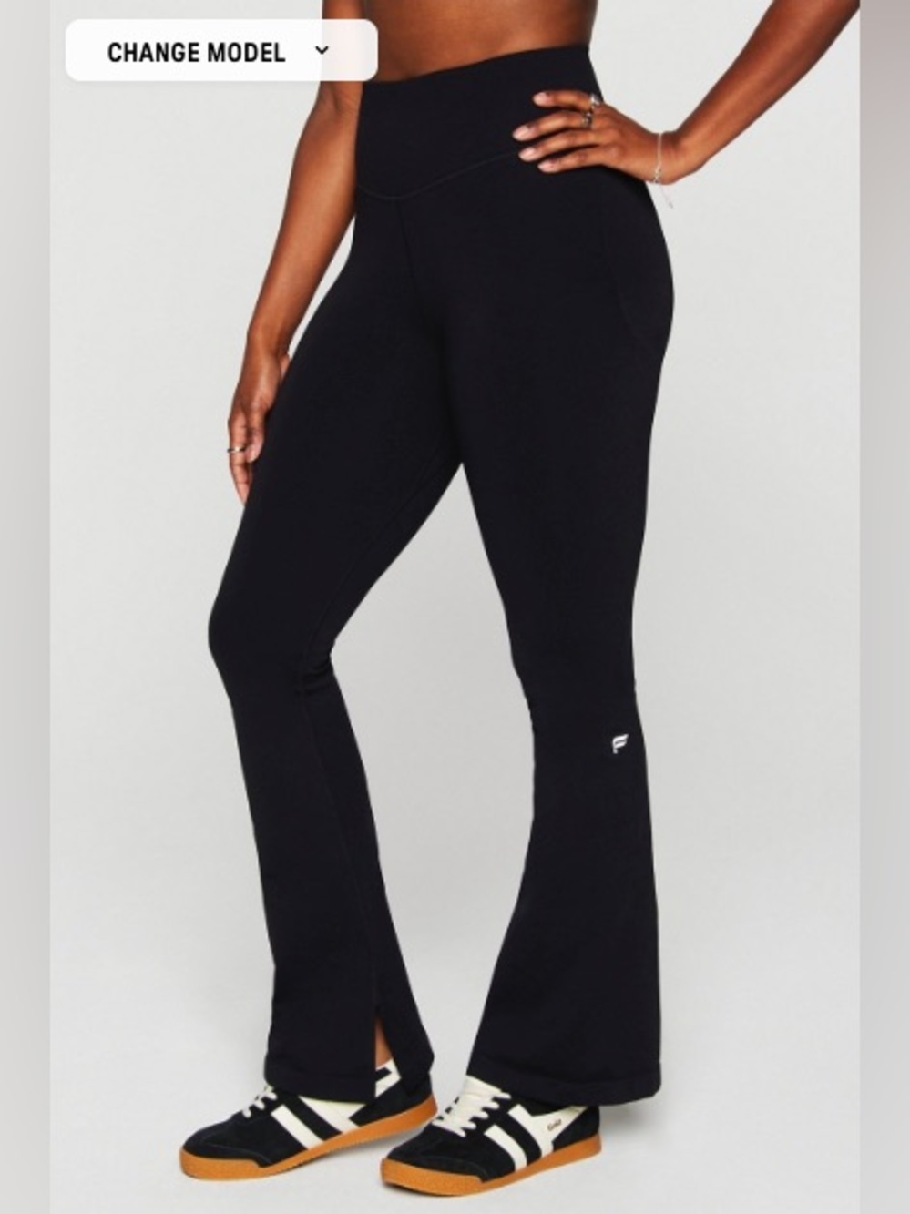 NWT Fabletics Black Sleek Seamless High-Waisted Flare Pant Size Small - Picture 2 of 6
